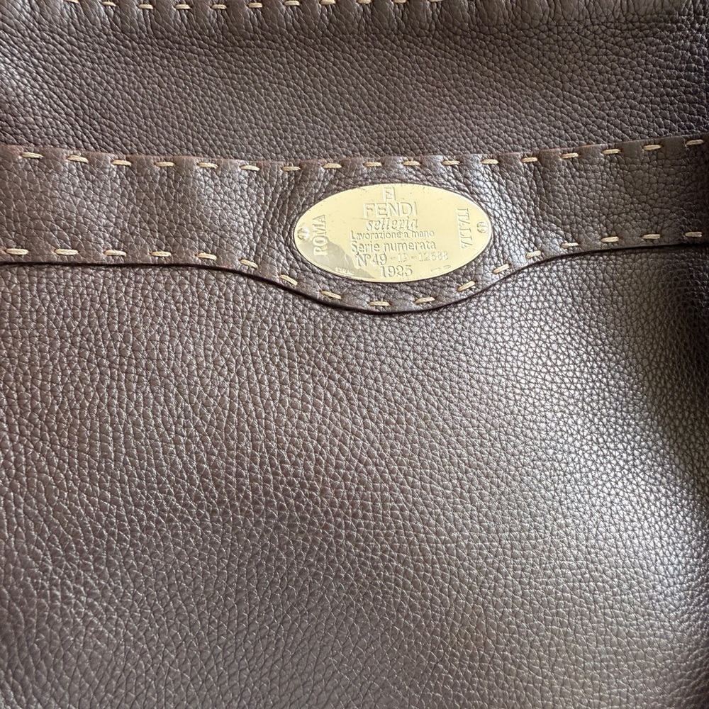 Fendi Crossbody Selleria Leather Zip Top Messenger Bag Brown COLLECTOR’S ITEM - Picture 10 of 16